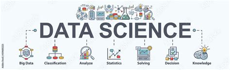 Data science banner web icon for Computer Science and insight, Ai, Big ...