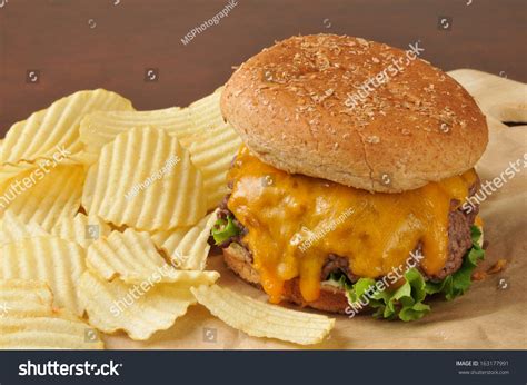 Thick Cheeseburger Potato Chips Stock Photo 163177991 | Shutterstock