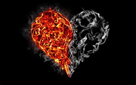 Heart, fire, smoke, flames, fiery heart, HD wallpaper | Peakpx