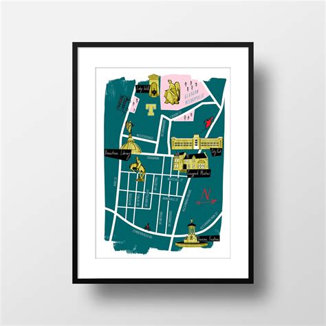 Glasgow Dennistoun Map Giclee Print Teal Colour Retirement - Etsy UK