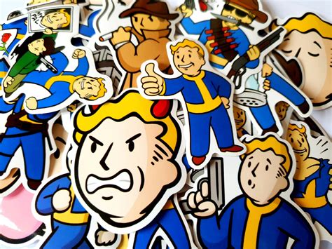 Fallout vault boy stickers. Fallout nuka cola. Fallout video | Etsy