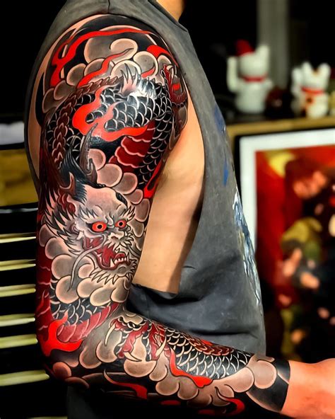 Japanese Ink on Instagram: “Japanese tattoo sleeve by @joe_scarletrose ...