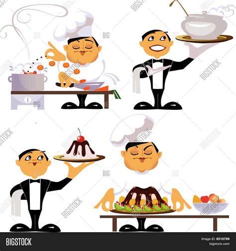 Animated Characters Of A Workers Of Kitchen Stock Vector & Stock Photos | Bigstock