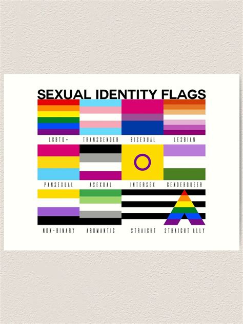 "SEXUAL IDENTITY PRIDE FLAGS, LGBTQ+ PRIDE MONTH" Art Print for Sale by Priscimissy | Redbubble