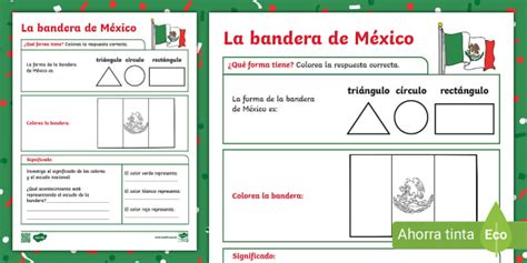 Hoja de actividades: La bandera de México (teacher made)