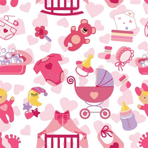 Newborn Baby Girl Seamless Pattern Stock Vector - Image: 54677807