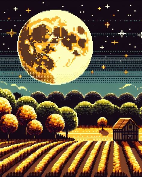 480x600 Resolution Pixel Art of Field at Moon Night 480x600 Resolution Wallpaper - Wallpapers Den