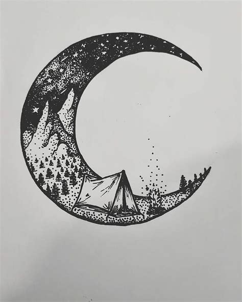 12 Moon Drawings Perfect for Art References - Beautiful Dawn Designs | Moon drawing, Ink ...