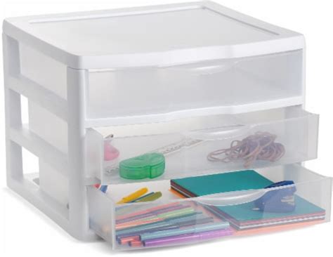 Sterilite ClearView 3-Drawer Wide Organizer - Clear/White, 14.6 x 14.5 ...