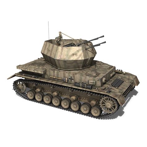 3d model german flakpanzer - wirbelwind