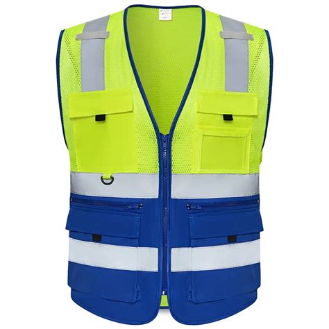 High Visibility Reflective Construction Safety Mesh Vest Hi Vis Safety ...