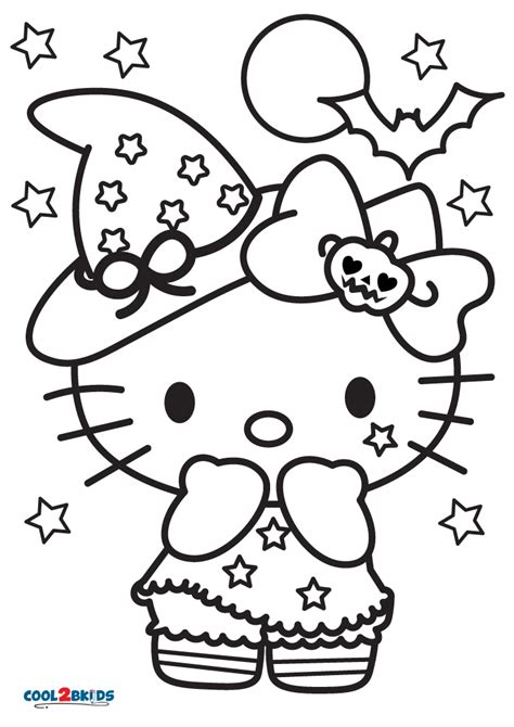 Hello Kitty Halloween Coloring Page