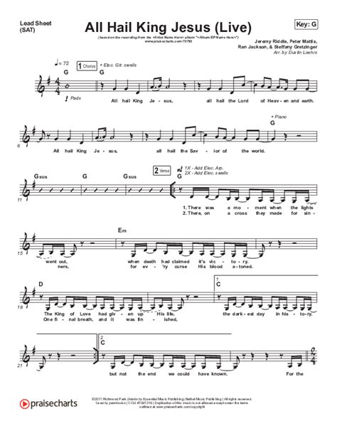 All Hail King Jesus (Live) Sheet Music PDF (UPPERROOM) - PraiseCharts