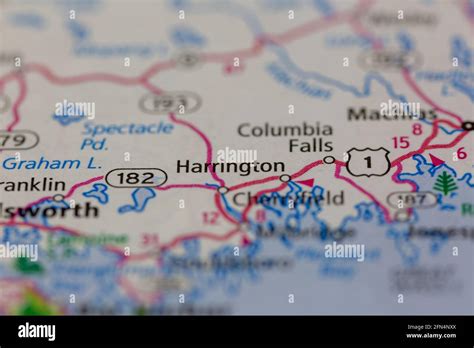 Harrington Maine USA shown on a Geography map or road map Stock Photo - Alamy