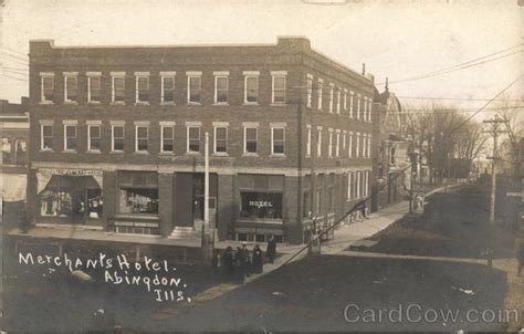 Merchants Hotel Abingdon, IL Postcard