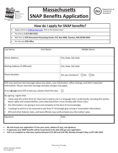 Form SNAPA-1 - Fill Out, Sign Online and Download Fillable PDF ...