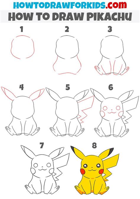 How to Draw Pikachu | Easy Drawing Tutorial For Kids | Easy pokemon drawings, Pokemon drawings ...