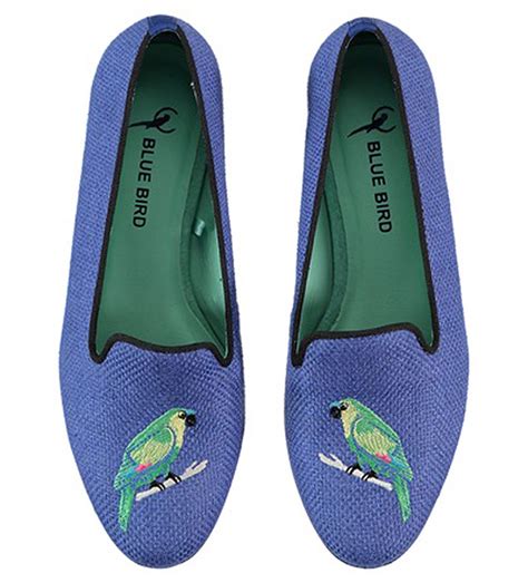 Whimsical Parrot Slippers from Blue Bird Shoes