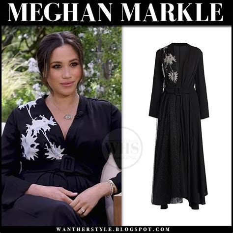 Meghan Markle in black embellished belted gown Oprah Interview ~ I want ...