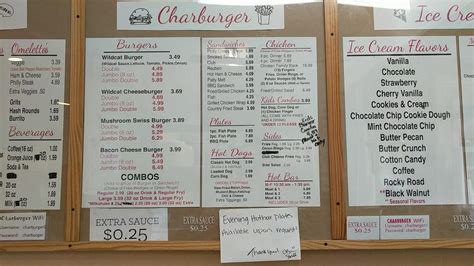 Menu at Char Burger pub & bar, Guntersville