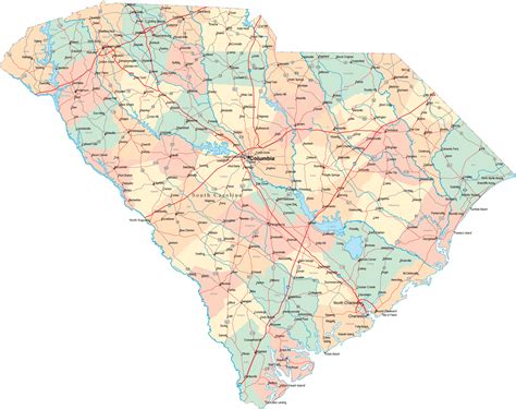 South Carolina Road Map - SC Road Map - South Carolina Highway Map