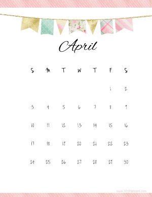 Free April 2021 Calendars | 101 Different Designs and Borders