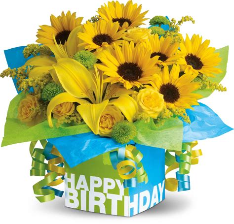 Teleflora's Sunny Birthday Present | Happy birthday sunflower, Happy birthday flower, Happy ...