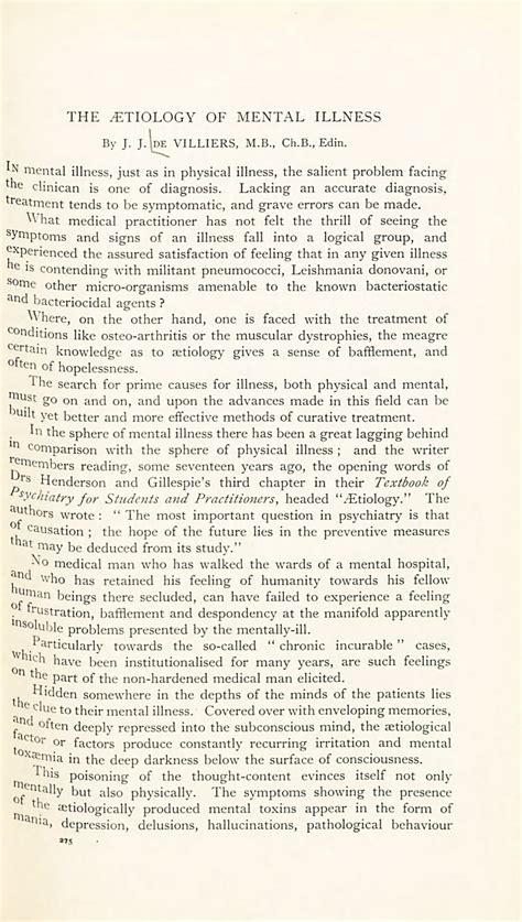 (PDF) The aetiology of mental illness