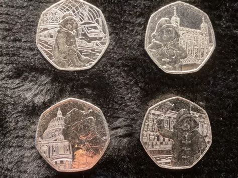 RARE FULL SET Of 4x Paddington Bear 50 Pence Pieces 50p. Highly ...