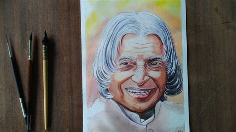 How to draw APJ Abdul Kalam with watercolour - YouTube