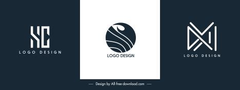 Business logo templates modern flat shapes sketch vectors stock in ...