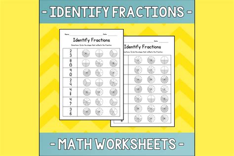 Identifying Fractions - Pie Charts Graphic by atlasart · Creative Fabrica