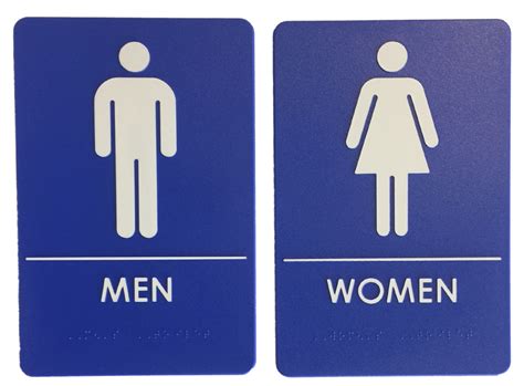 Men's and Women's Blue Restroom Signs ADA Compliant Bathroom Restaurant Made USA | eBay