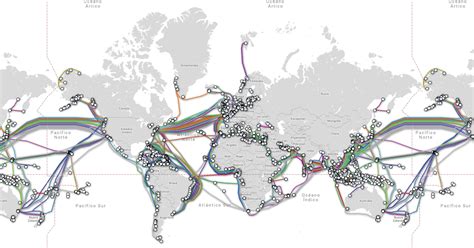 Internet, una red de cientos de cables submarinos