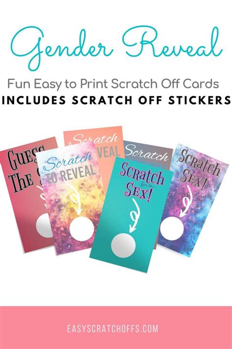 Gender Reveal Scratch Off Cards- print and apply scratch off stickers Scratch Off Cards, Off ...