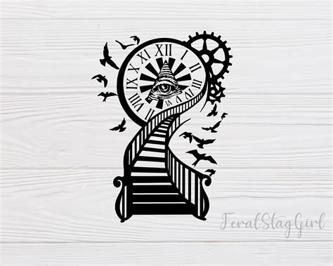 Share 68+ clock stairs tattoo design best - in.cdgdbentre