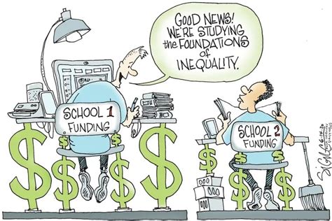 Political Cartoon: Studying equality in school funding