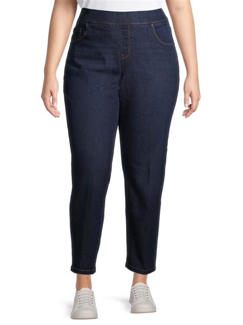 Terra & Sky Women's Plus Size Denim Pull on Straight Leg Jean – BrickSeek