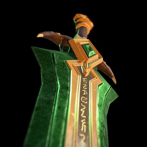 ArtStation - Worn Emerald Sword