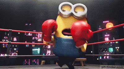 Boxing Minion GIF