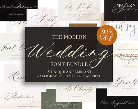 Wedding Calligraphy Font Bundle, Handwritten Script Fonts - Etsy