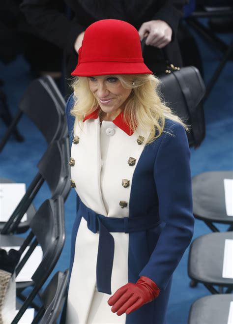 Kellyanne Conway Wears Red, White and Blue Gucci Coat to Inauguration