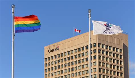 Gay Pride Flag At Ottawa City Hall Stock Photo - Download Image Now ...