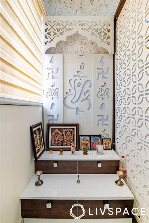 Amazing Pooja Room Designs In Whimsical Whites Pooja Room Design, Pooja Rooms, Pooja Room Door ...