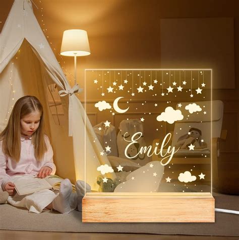 Amazon.com: Wucidici Custom Name Night Light Personalized Baby Night Light with Stars Individual ...