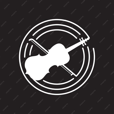 Premium Vector | Violin flat logo design with simple circle. vector ...