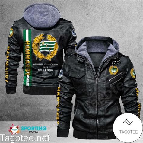 Hammarby Fotboll Logo Leather Jacket - Tagotee