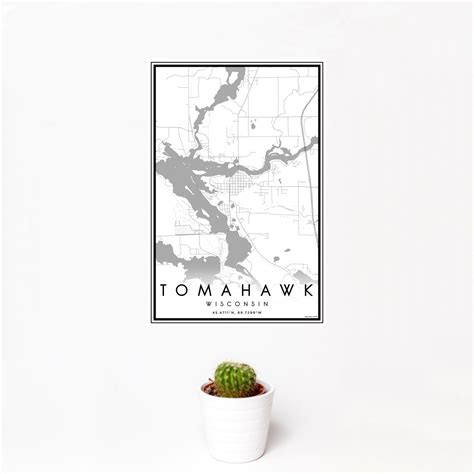 Tomahawk - Wisconsin Map Print in Classic — JACE Maps