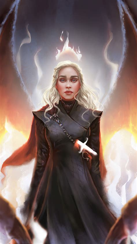 daenerys targaryen, dragon, artwork, artist, tv shows, hd, 4k, artstation HD Phone Wallpaper ...