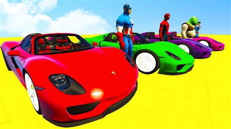 LEARN COLORS Cars Sport RACE & Superheroes Cartoon Nursery Rhymes Spiderman for Kids - YouTube